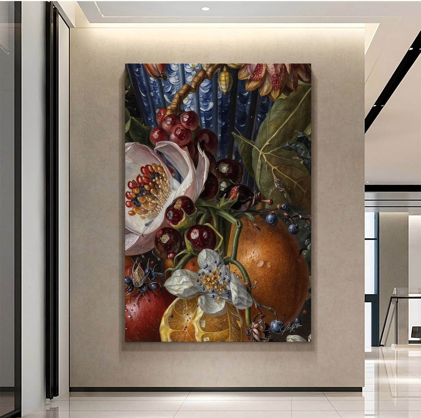 Canvas Print Baroque Bounty III Tailored Canvases crafting canvas with fruit and flowers on Tampa Home & Garden Store
