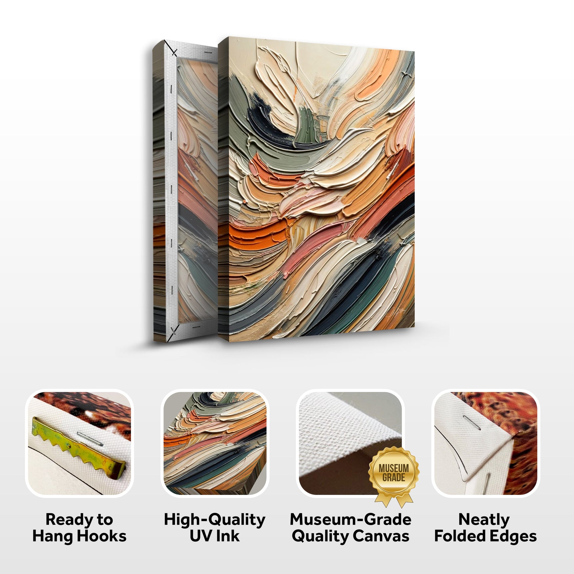 Canvas Print Earthen Strata Tailored Canvases; earthy swirls with wrapped edges on Tampa Home & Garden Store