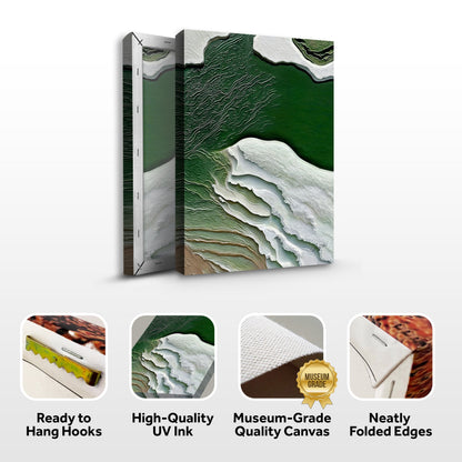 Canvas Print Verdant Cliffs II by Tailored Canvases; green abstract cliff design on canvas on Tampa Home & Garden Store
