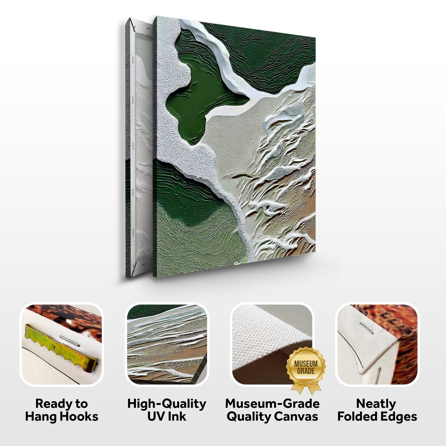 Canvas Print Verdant Cliffs III Crafting Canvas Tailored Canvases, 3-panel green cliff design on Tampa Home & Garden Store
