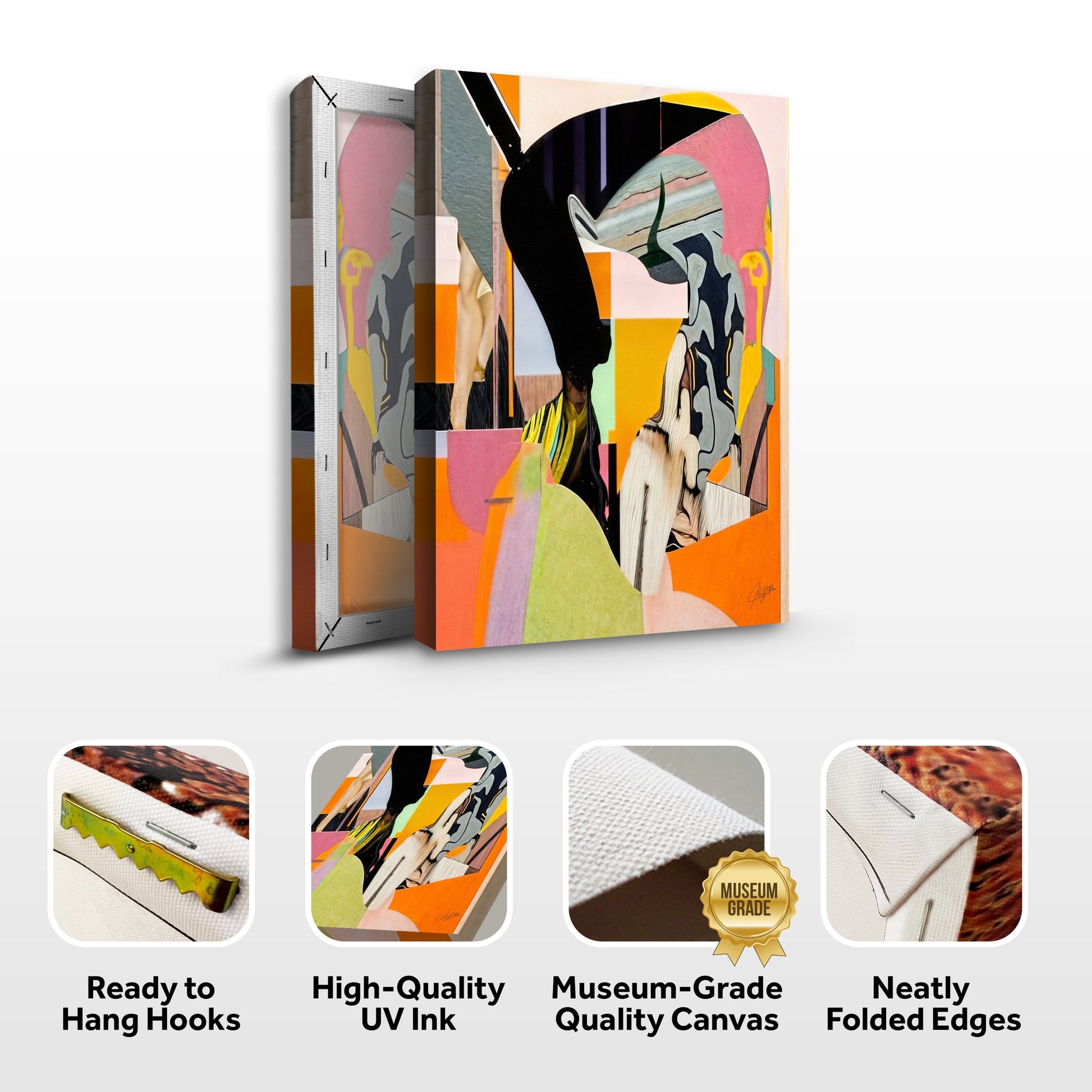 Canvas Print Everything by Tailored Canvases — 3-panel abstract canvas in orange, pink, black on Tampa Home & Garden Store