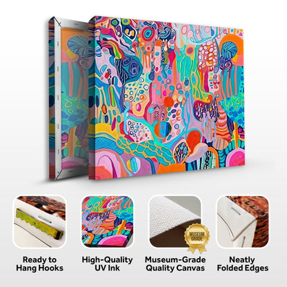 Canvas print Kaleidoscopic Voyage by Tailored Canvases, 3-panel vibrant abstract artwork on Tampa Home & Garden Store