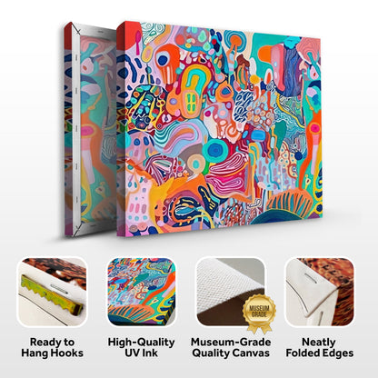 Canvas print Kaleidoscopic Voyage II by Tailored Canvases, triptych on wrapped canvas on Tampa Home & Garden Store