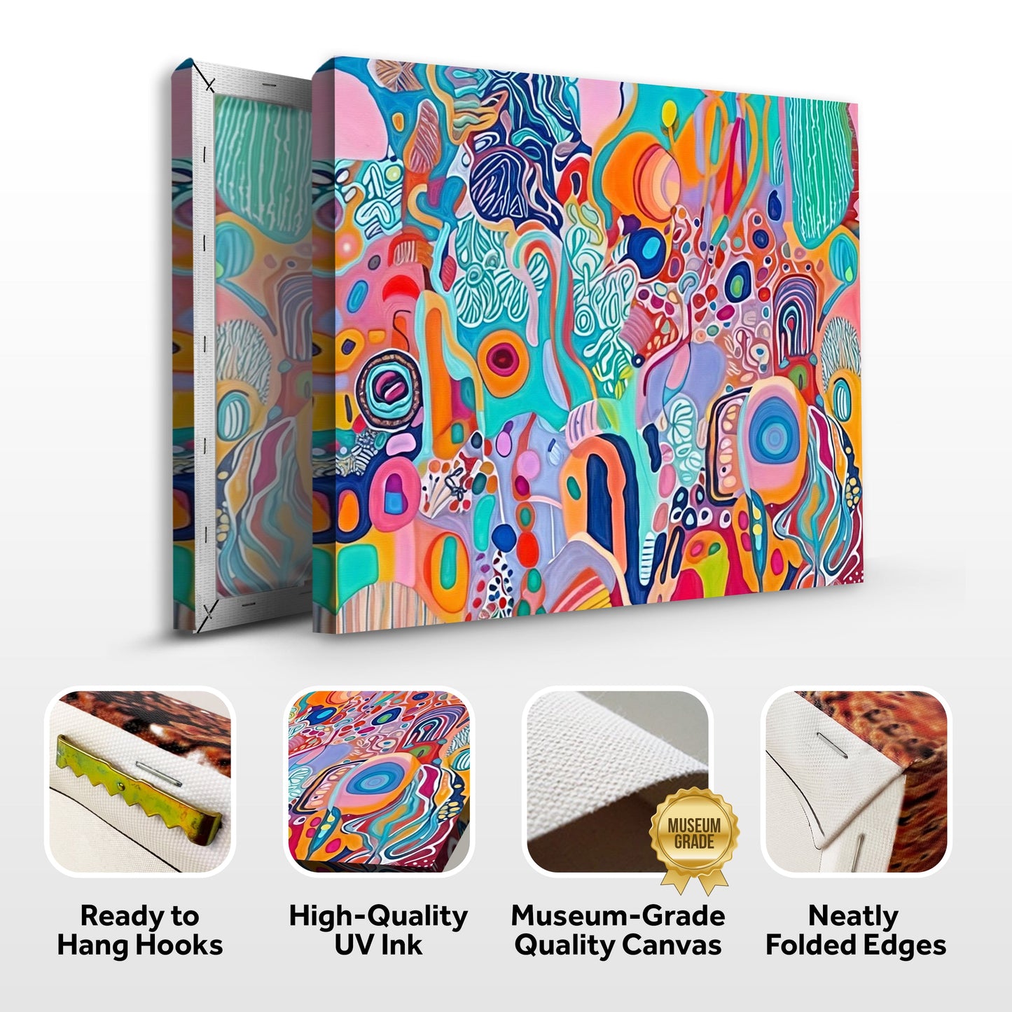 Canvas Print Kaleidoscopic Voyage III Tailored Canvases, vibrant abstract artwork on stretched canvas on Tampa Home & Garden Store