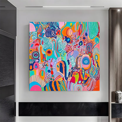 Canvas Print Kaleidoscopic Voyage III by Tailored Canvases; vibrant multicolor abstract design on Tampa Home & Garden Store
