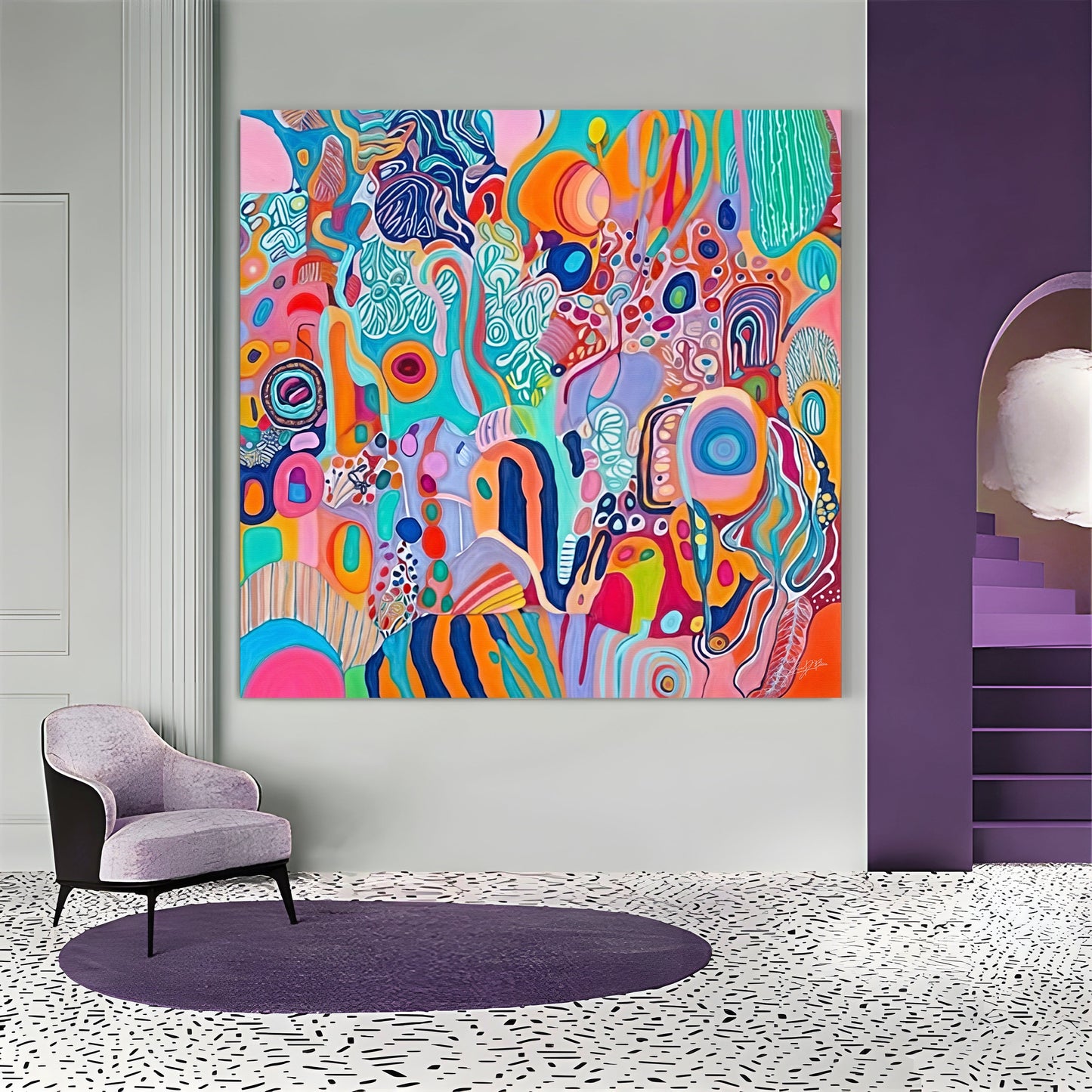 Canvas Print Kaleidoscopic Voyage III by Tailored Canvases vibrant abstract artwork on Tampa Home & Garden Store