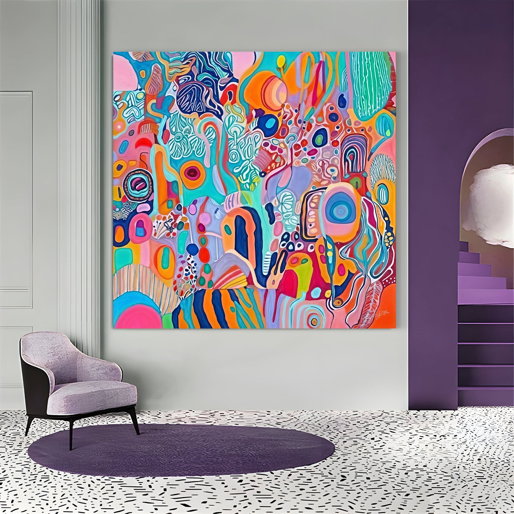 Canvas Print Kaleidoscopic Voyage III by Tailored Canvases vibrant abstract artwork on Tampa Home & Garden Store