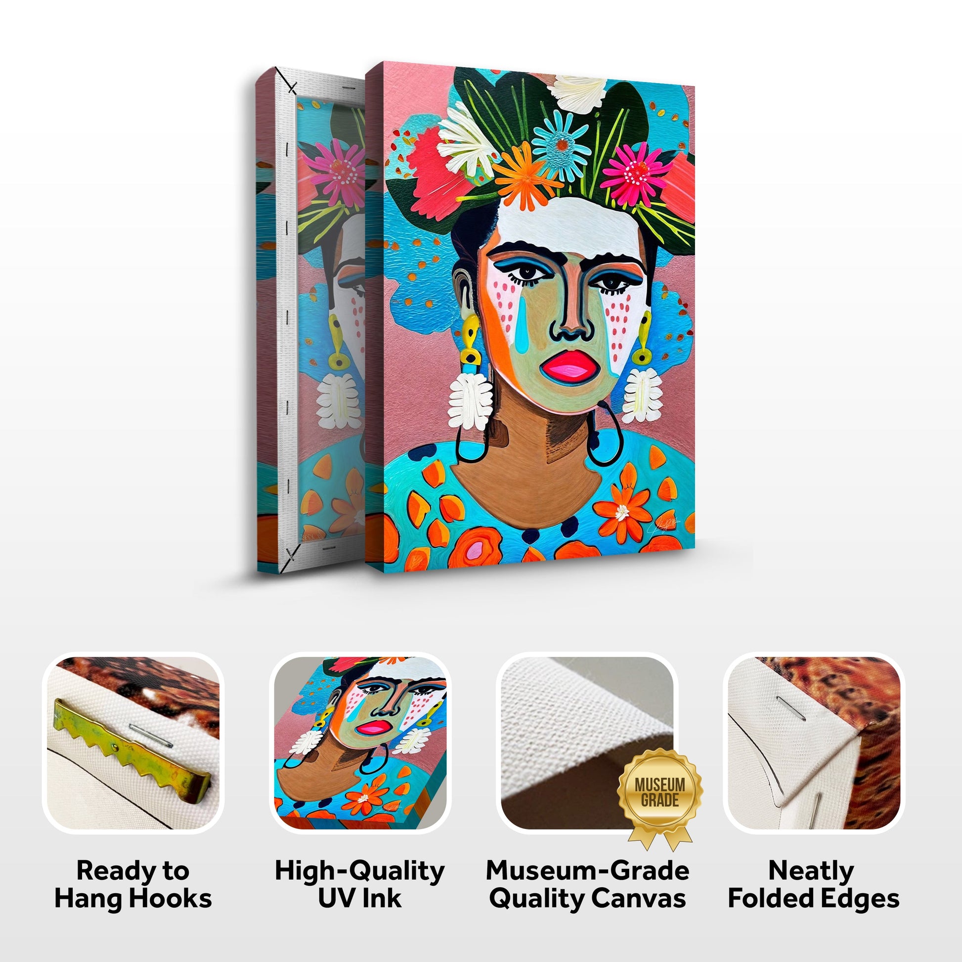 Canvas Print Floral Muse II, 3-panel Tailored Canvases crafting canvas with floral portrait on Tampa Home & Garden Store