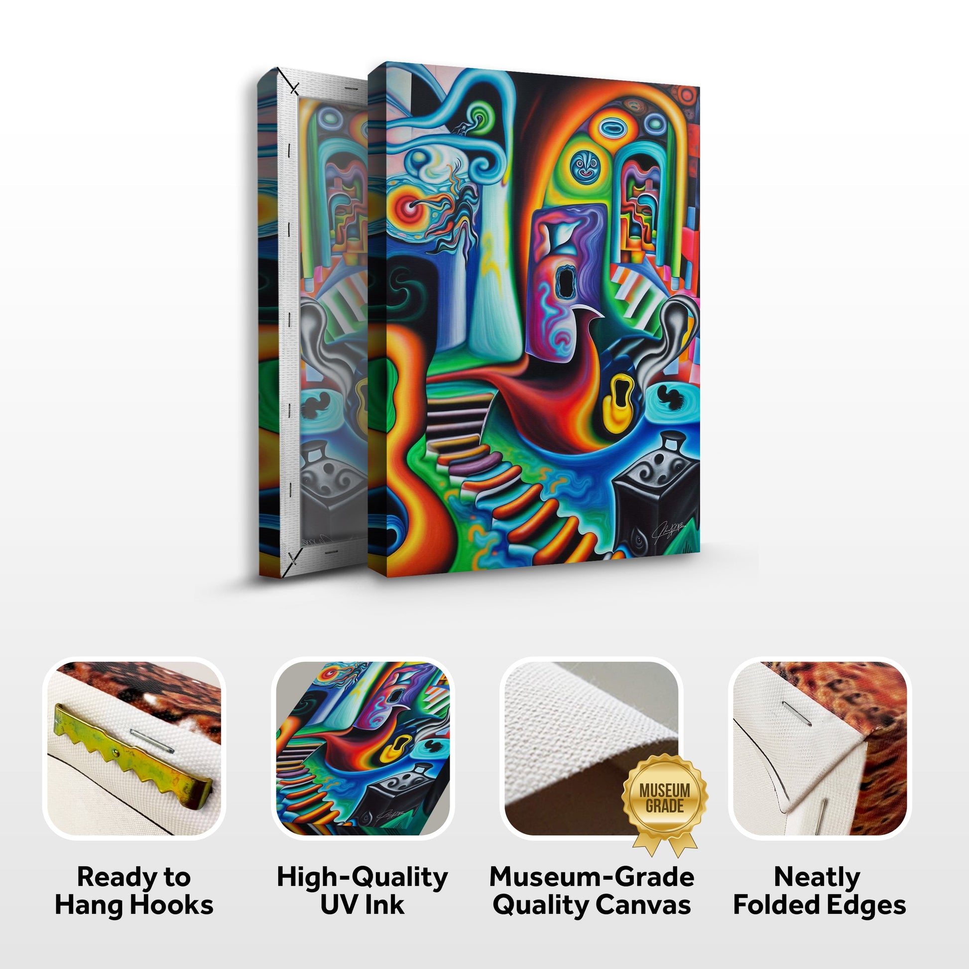 Canvas print Surreal Steps by Tailored Canvases, three-panel abstract artwork on crafting canvas on Tampa Home & Garden Store