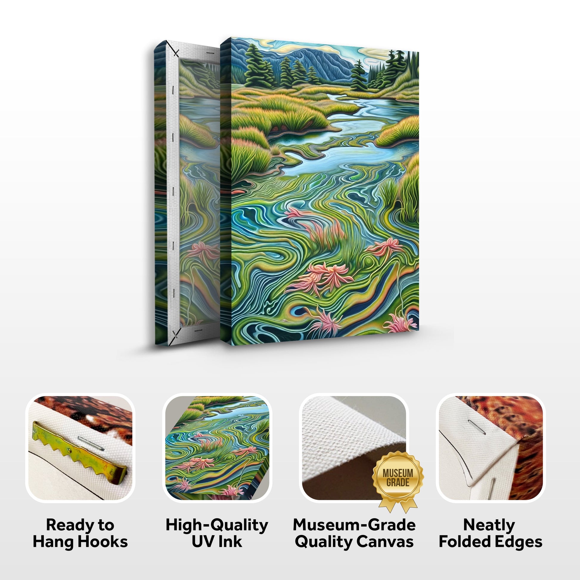 Canvas Print Flowing Serenity by Tailored Canvases, vibrant landscape crafting canvas on Tampa Home & Garden Store