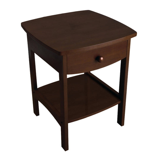 Walnut Finish Accent Table Nightstand with One Drawer - Tampa Home & Garden Store