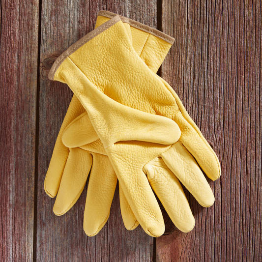 Women's Deerskin Work Glove yellow leather gardening glove by Womanswork on Tampa Home & Garden Store