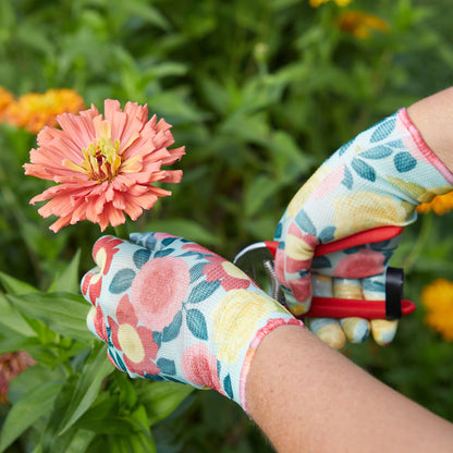 Nitrile Weeder Gloves by Womanswork, colorful floral gardening gloves on Tampa Home & Garden Store