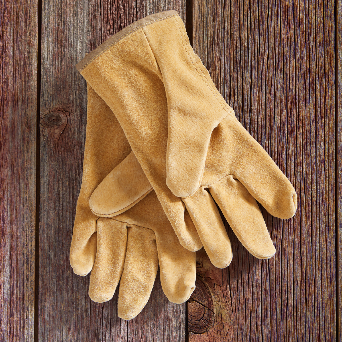 The Original Leather Work Glove set in tan suede by Womanswork for gardening on Tampa Home & Garden Store
