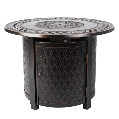 Wagner 33in round aluminum LPG fire pit with lattice pattern by Fire Sense/Balkene Home on Tampa Home & Garden Store