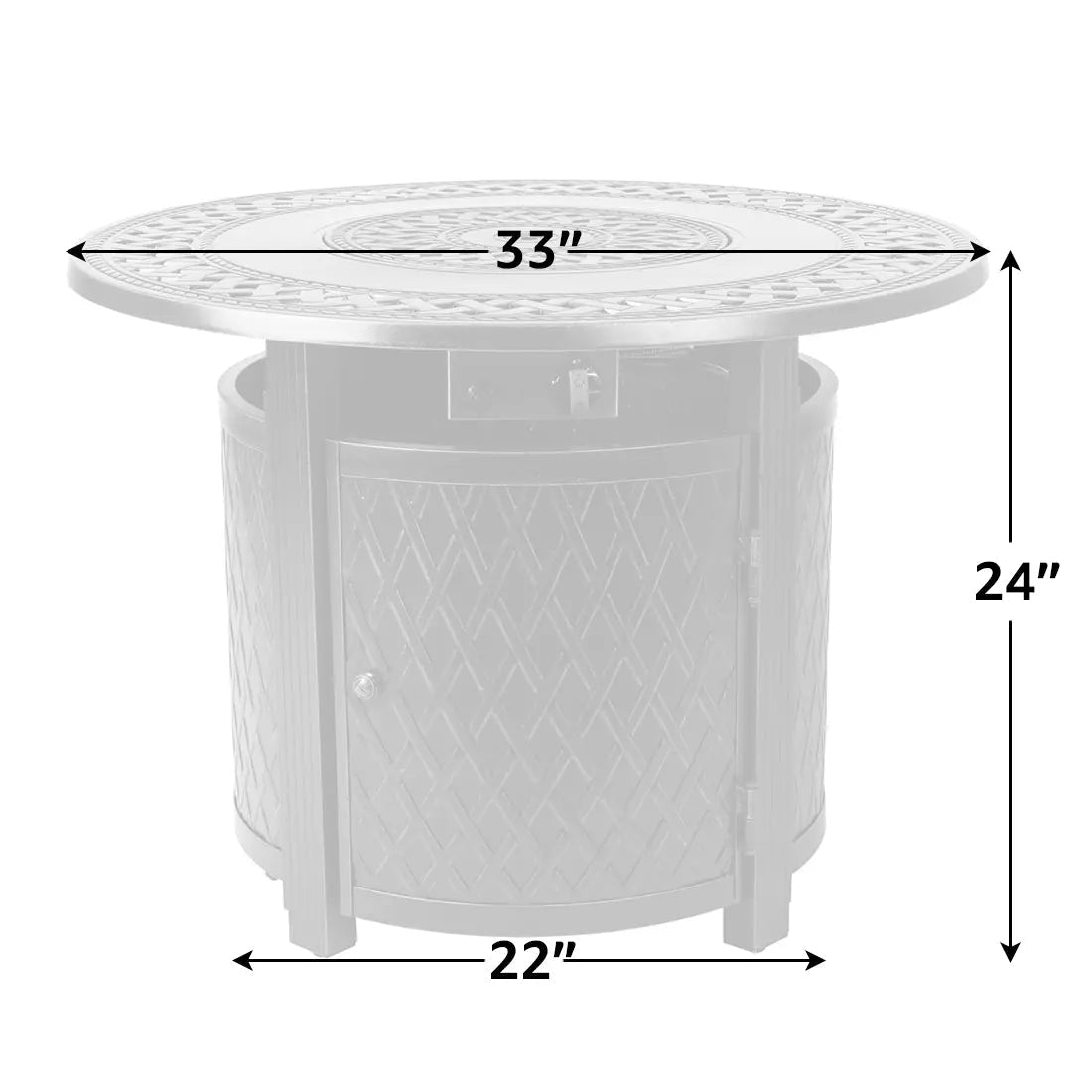 Wagner 33-inch Round Aluminum LPG Fire Pit, white gas fire pit 33-inch diameter on Tampa Home & Garden Store