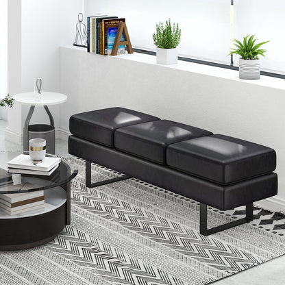 Waiting Room Bench Seating Long Bench with Metal Frame Leg