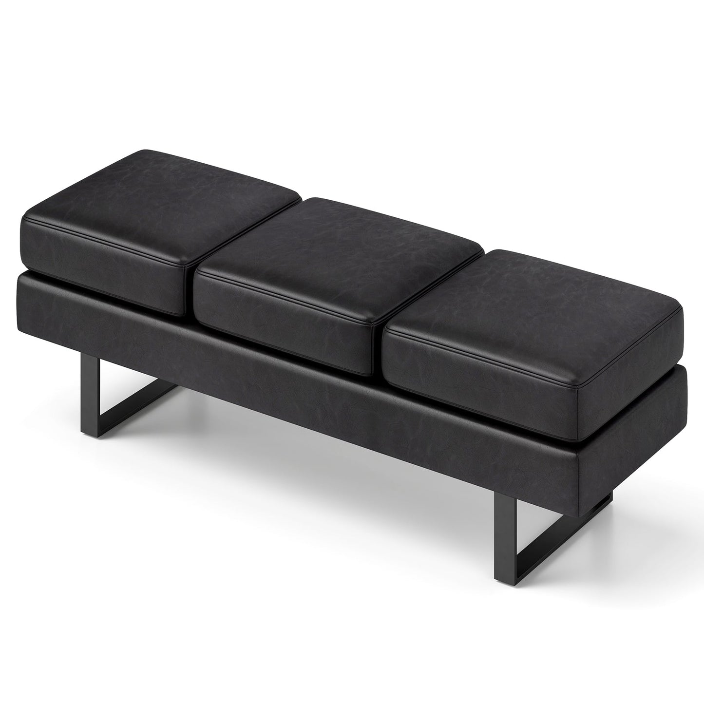 Waiting Room Bench Seating Long Bench with Metal Frame Leg