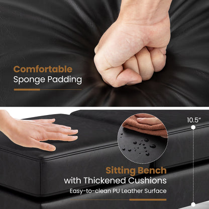 Waiting Room Bench Seating Long Bench with Metal Frame Leg