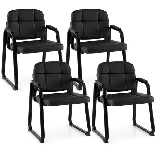 Waiting Room Guest Chairs Set of 4 Leather Office Reception Chairs - Tampa Home & Garden Store