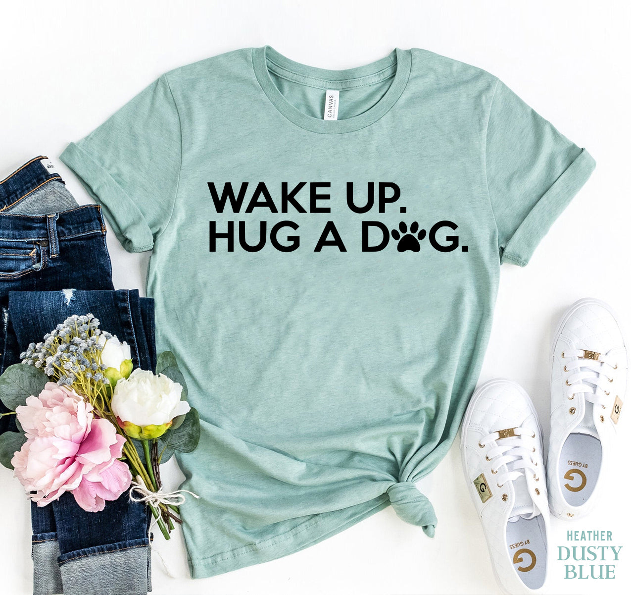 Wake Up Hug A Dog T-Shirt - Tampa Home & Garden Store