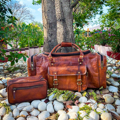 Walker Leather Weekender Bag & Toiletry Bag - Tampa Home & Garden Store