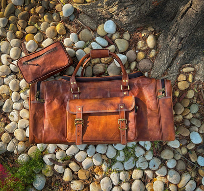 Walker Leather Weekender Bag & Toiletry Bag - Tampa Home & Garden Store
