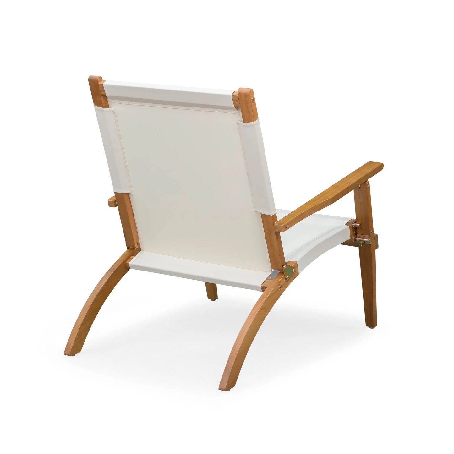 Walker Wooden Folding Chair with natural wood frame and white fabric seat Fire Sense/Balkene Home on Tampa Home & Garden Store