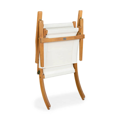 Walker wooden folding chair Balkene Home with white fabric seat on Tampa Home & Garden Store