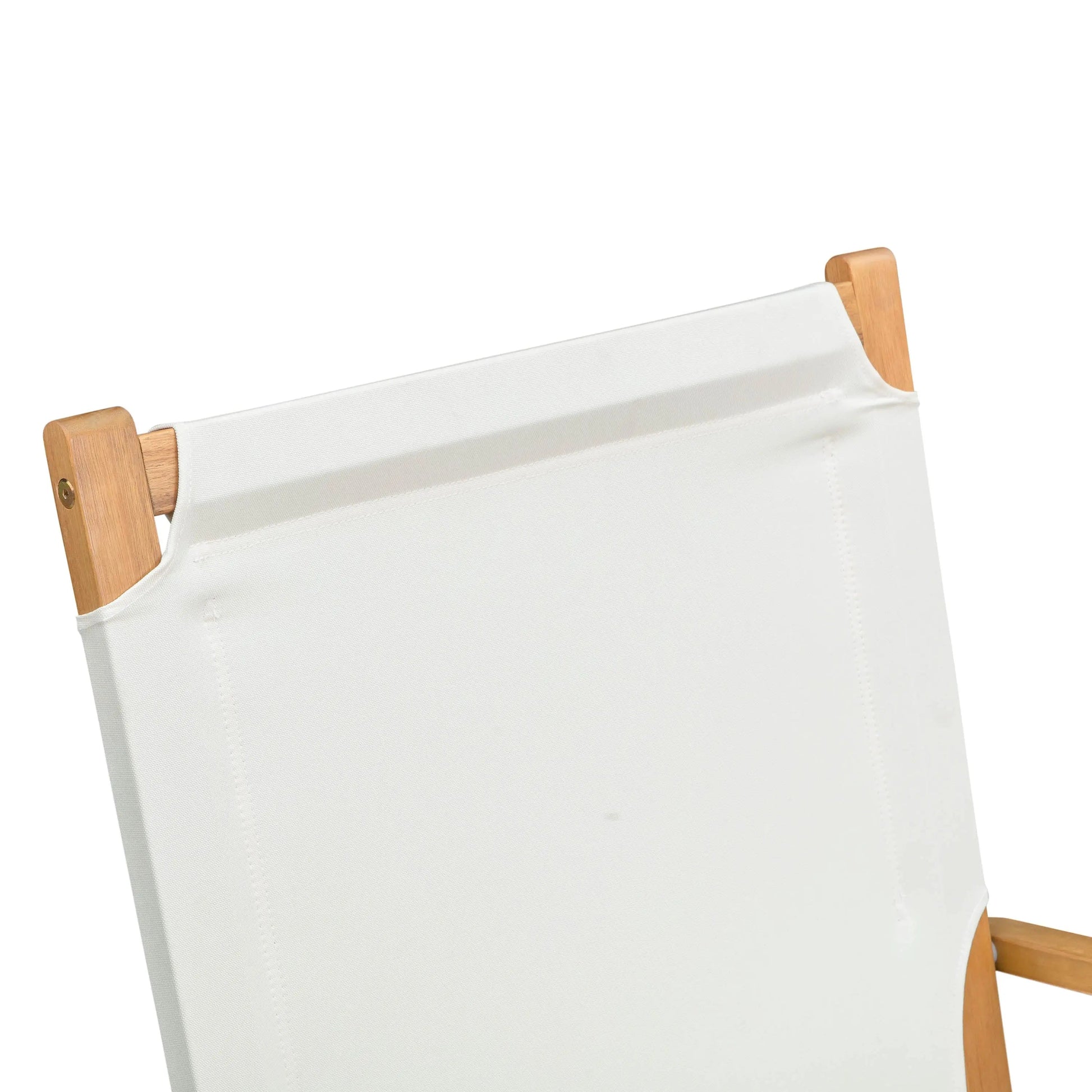 Walker Wooden Folding Chair with white canvas seat and light wood frame on Tampa Home & Garden Store