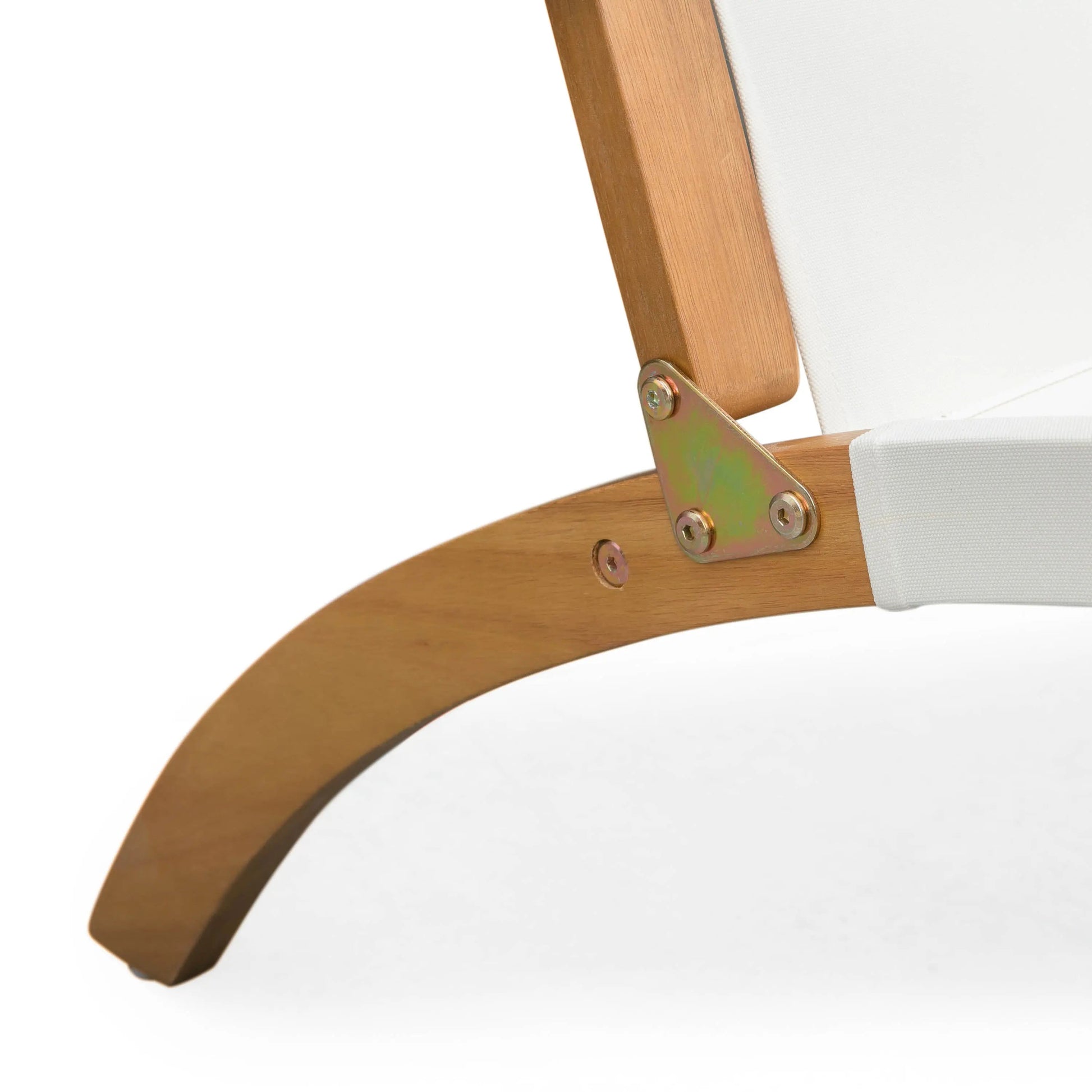 Walker Wooden Folding Chair with natural wood frame and white fabric seat on Tampa Home & Garden Store