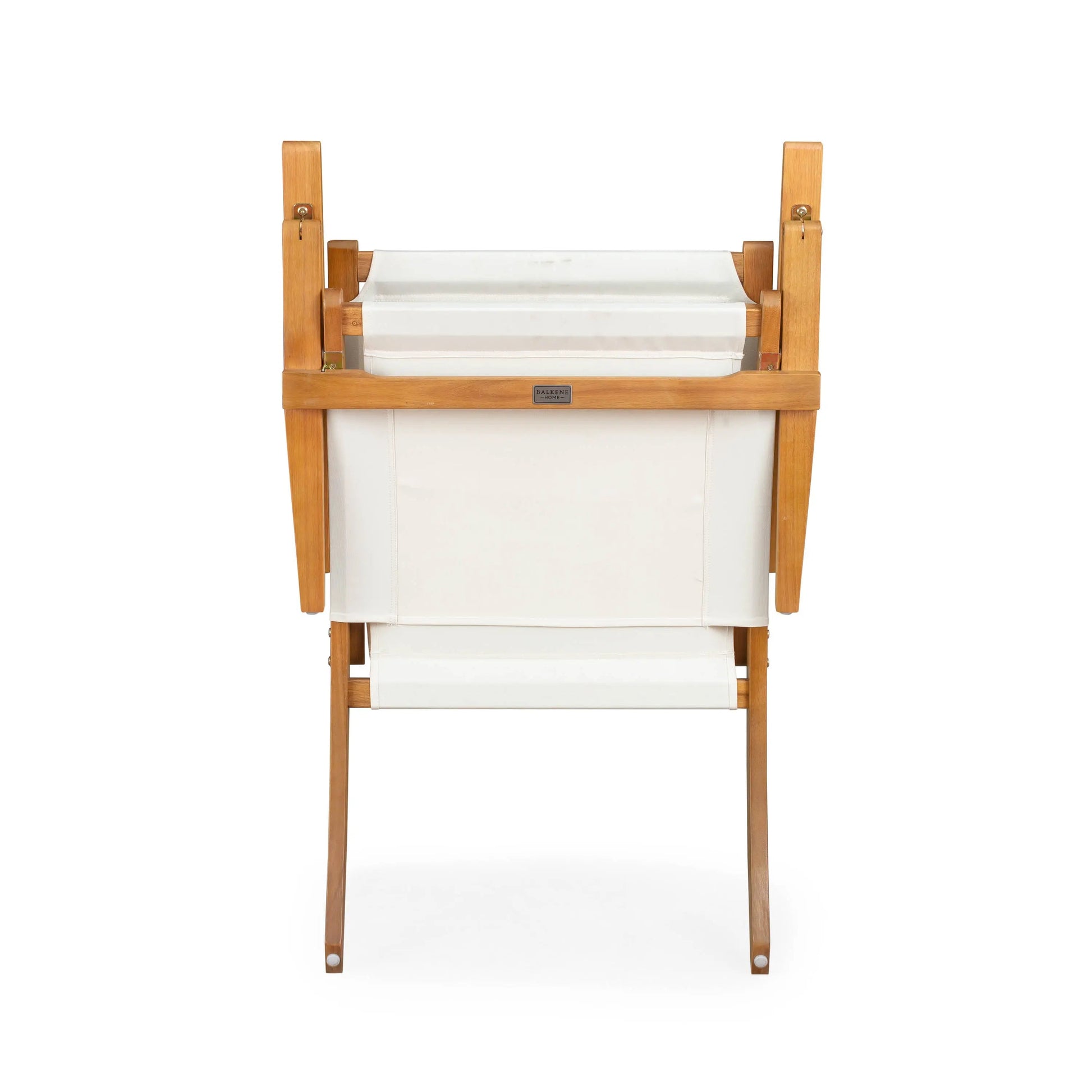 Walker Wooden Folding Chair by Balkene Home with light wood frame and white canvas seat on Tampa Home & Garden Store