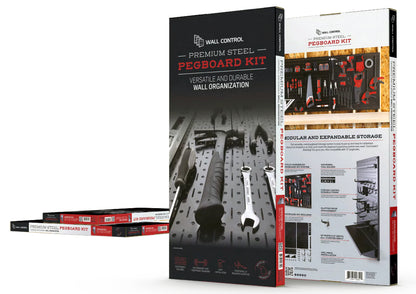 Heavy Duty Steel Pegboard Kit and Hook Set