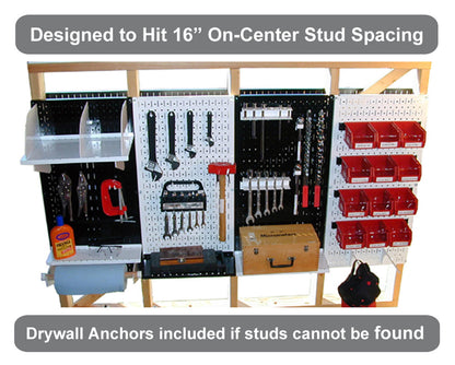 Metal Pegboard Tool Storage Wall Pack of Two