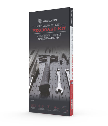 Heavy Duty Steel Pegboard Kit and Hook Set