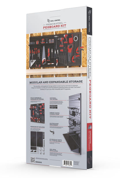 Heavy Duty Steel Pegboard Kit and Hook Set