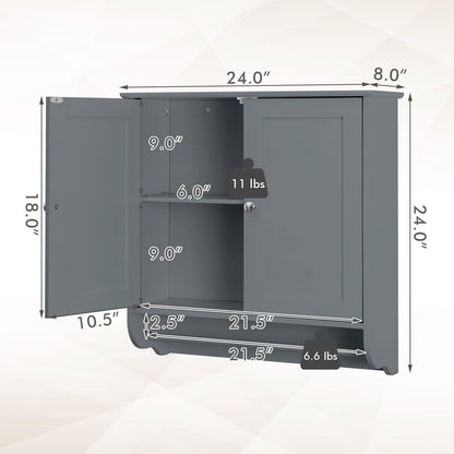 Wall Mounted Bathroom Storage Medicine Cabinet with Towel Bar