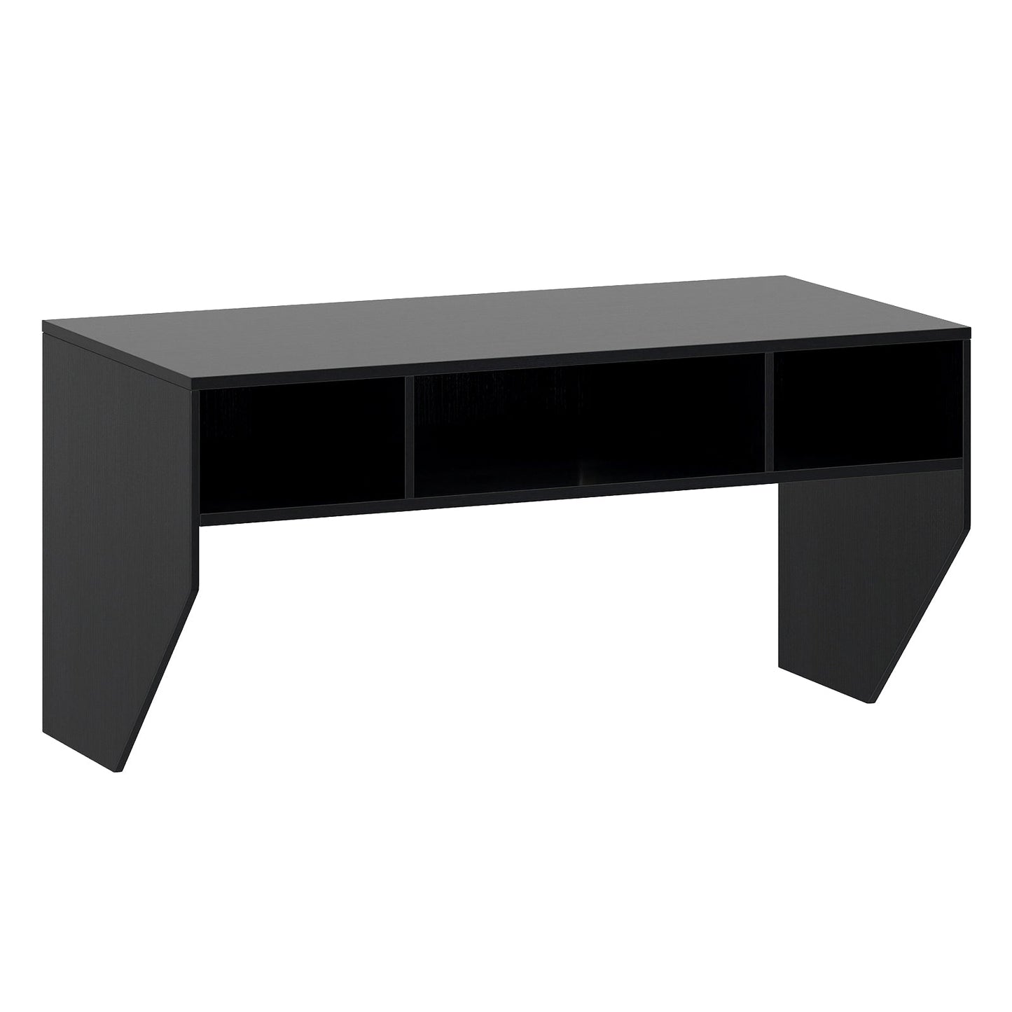 Wall-Mounted Computer Desk Floating Laptop Desk with 3 Storage Compartments