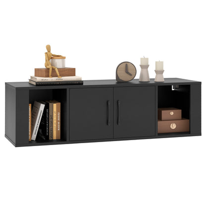 Estante de almacenamiento de escritorio de 2 puertas flotante para pared