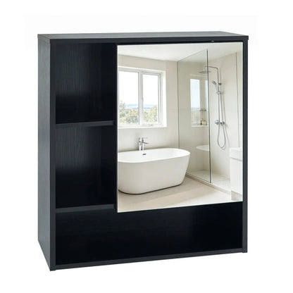 Wall-Mounted Mirror Cabinet With Hidden Storage