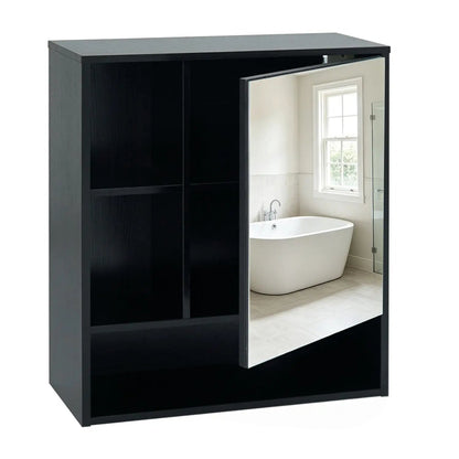 Wall-Mounted Mirror Cabinet With Hidden Storage