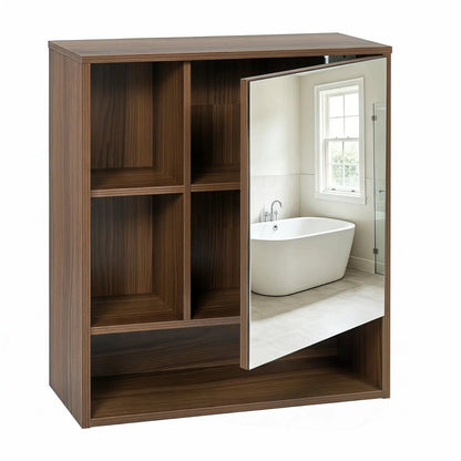 Wall-Mounted Mirror Cabinet With Hidden Storage