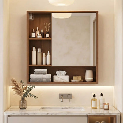 Wall-Mounted Mirror Cabinet With Hidden Storage