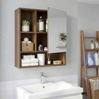 Wall-Mounted Mirror Cabinet With Hidden Storage