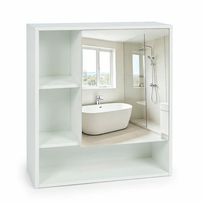 Wall-Mounted Mirror Cabinet With Hidden Storage