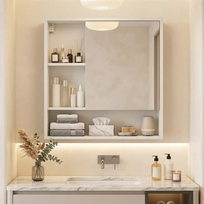 Wall-Mounted Mirror Cabinet With Hidden Storage