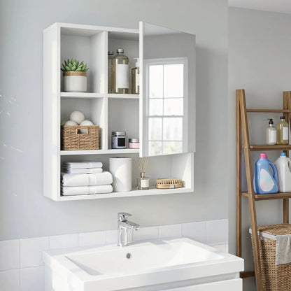 Wall-Mounted Mirror Cabinet With Hidden Storage