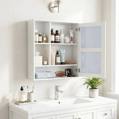 Wall-Mounted Mirror Cabinet With Hidden Storage