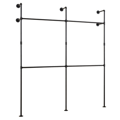 Wall Mounted Pipe Rack With 4 Hanging Rods
