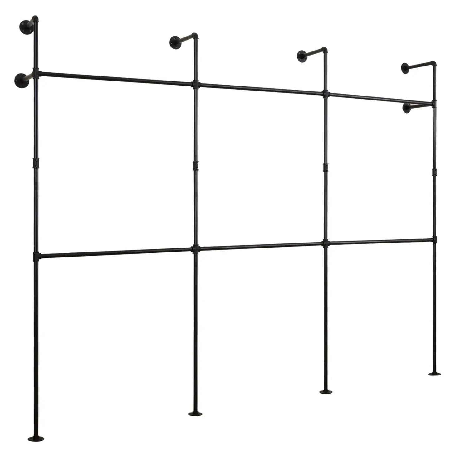 Wall Mounted Pipe Clothing Rack With Six Rods